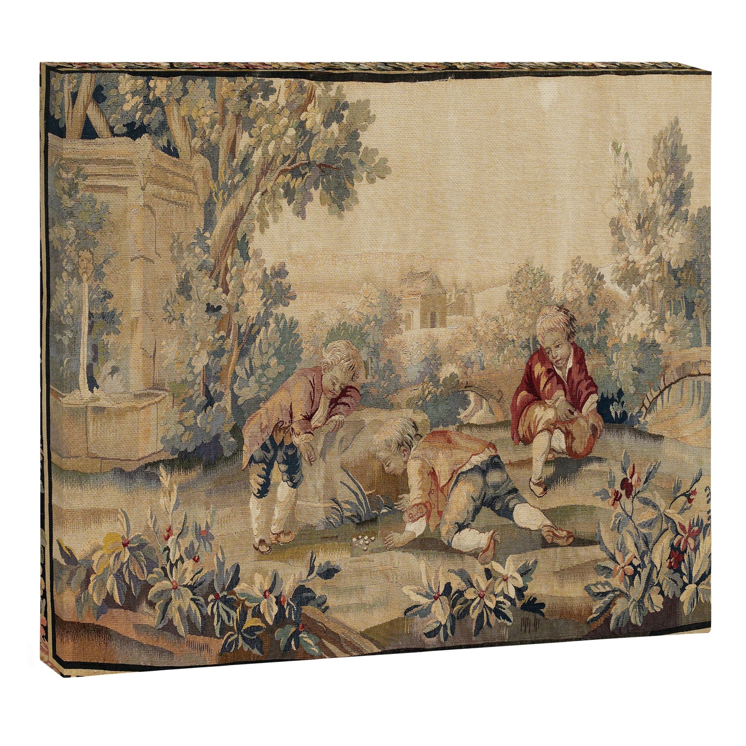 Aubusson  Antique French Tapestry Print Canvas Print Gallery Image 3