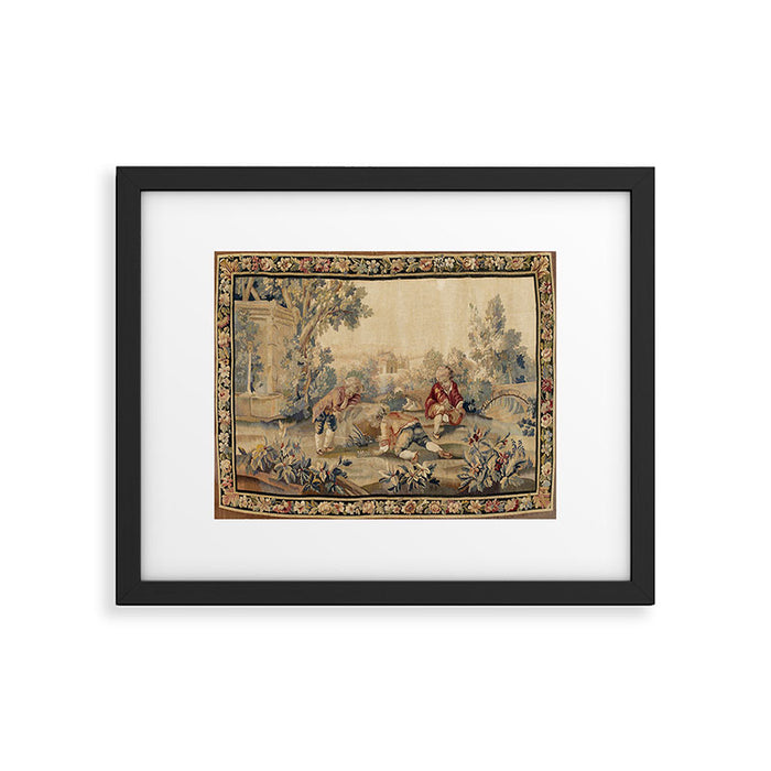 Aubusson  Antique French Tapestry Print Framed Art Print Gallery Image 1