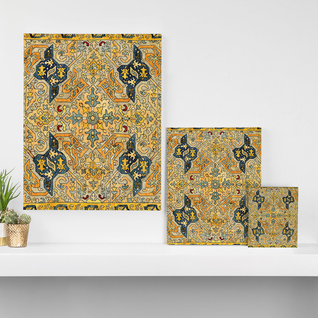 Azerbaijani Southeast Caucasus 18th Century Silk Embroidery Print Canvas Print Gallery Image 3