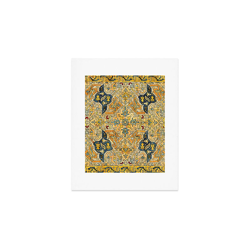 Azerbaijani Southeast Caucasus 18th Century Silk Embroidery Print Art Print Gallery Image 1