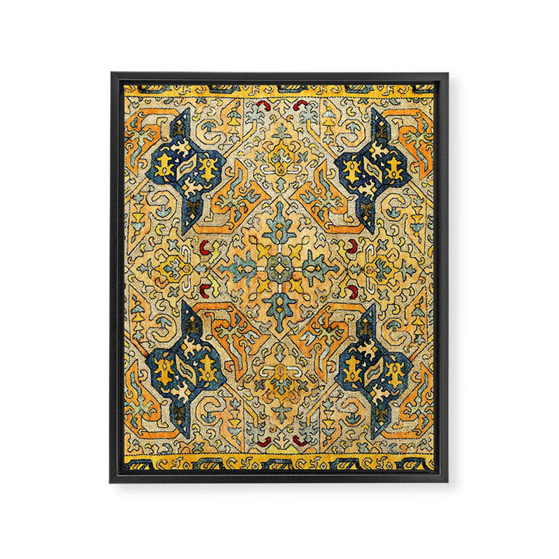 Azerbaijani Southeast Caucasus 18th Century Silk Embroidery Print Framed Canvas Print Gallery Image 3