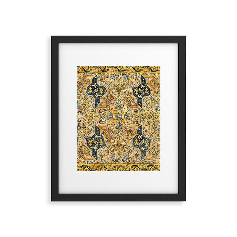 Azerbaijani Southeast Caucasus 18th Century Silk Embroidery Print Framed Art Print Gallery Image 6