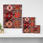 Azeri Azerbaijan South Caucasus Kilim Print Canvas Print Gallery Image 3