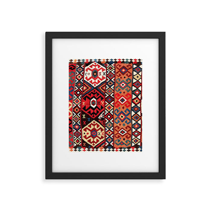 Azeri Azerbaijan South Caucasus Kilim Print Framed Art Print Gallery Image 1