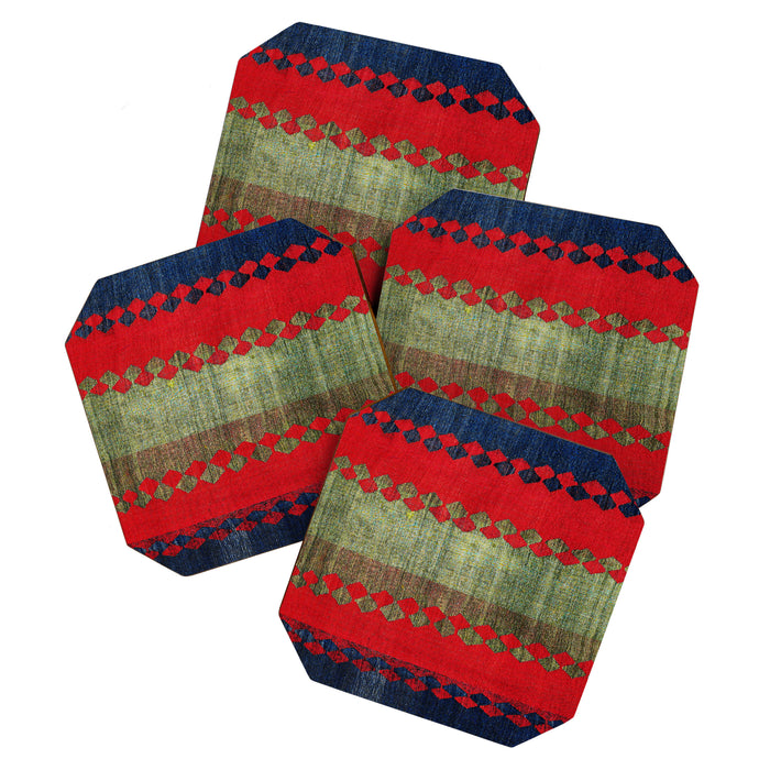 Azeri Shadda  Azerbaijan South Caucasus Plainweave Print Coaster Gallery Image 1