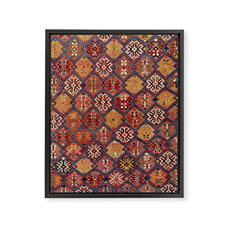 Azeri Zili Azerbaijan South Causasus Antique Rug Print Framed Canvas Print Gallery Image 3
