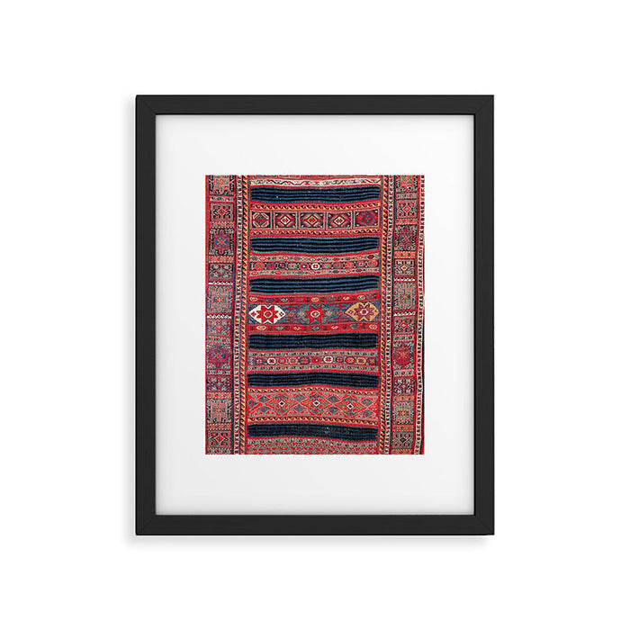 Bakhtiari Central Persian Flatweave Fragment Framed Art Print Gallery Image 1