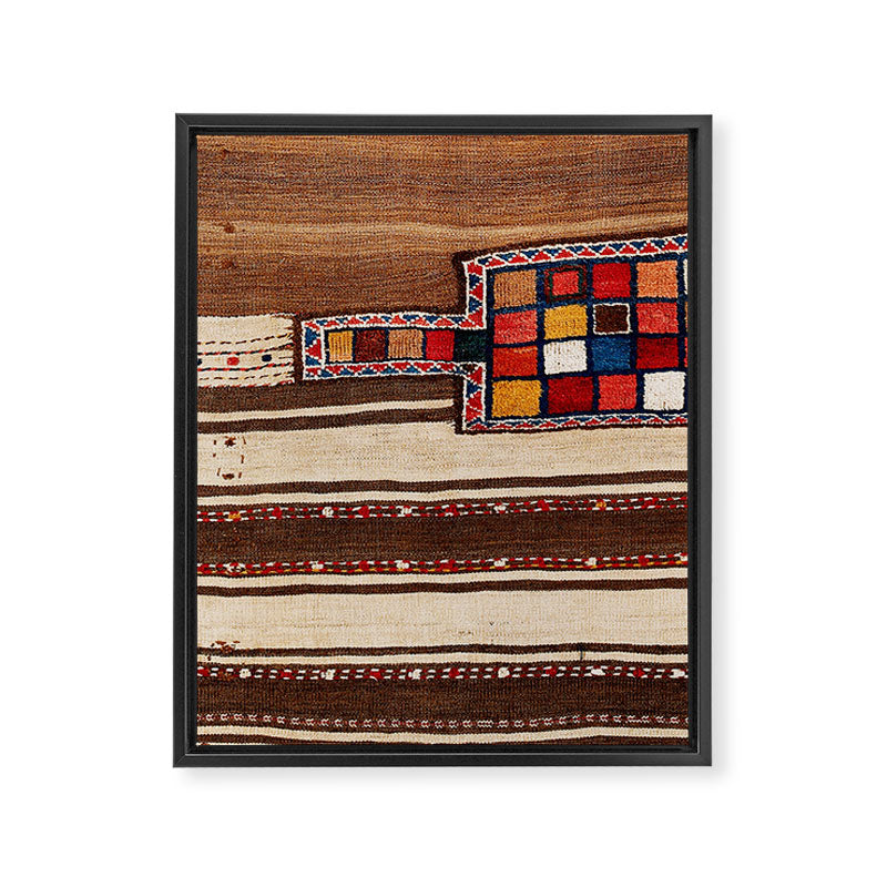 Bakhtiari Chahar Mahal  Northeast Persian Tasheh Print Framed Canvas Print Gallery Image 3