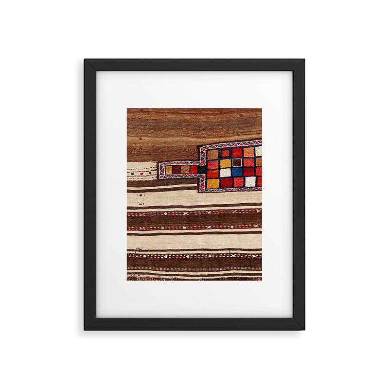 Bakhtiari Chahar Mahal  Northeast Persian Tasheh Print Framed Art Print Gallery Image 6