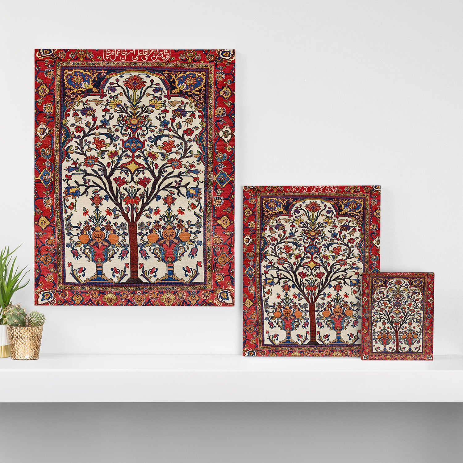Bakhtiari Khan Central Persian Carpet Print Canvas Print Gallery Image 3