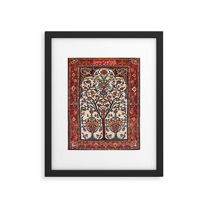 Bakhtiari Khan Central Persian Carpet Print Framed Art Print Gallery Image 1