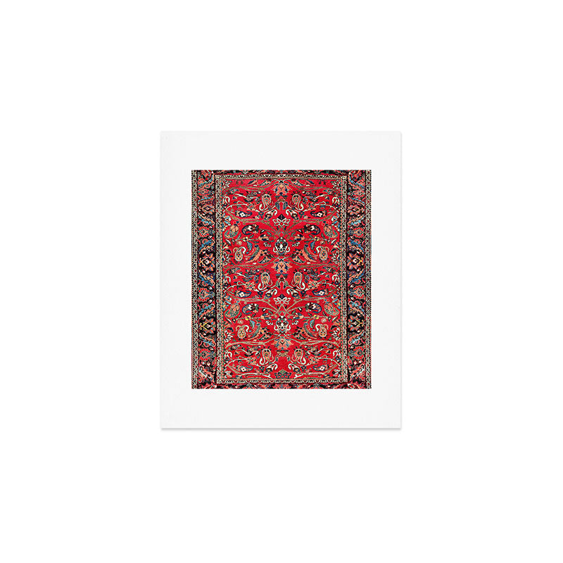 Bakhtiari Persian Floral Rug Print Art Print Gallery Image 1