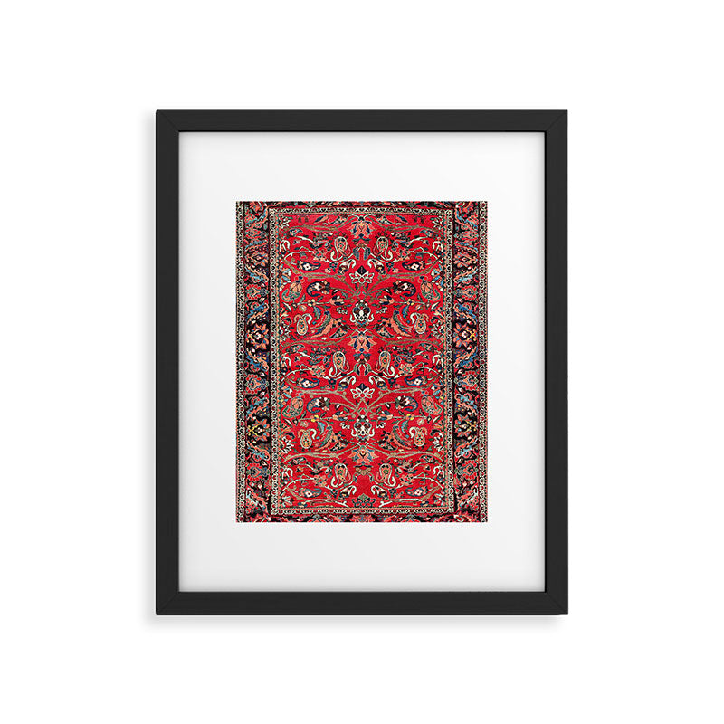 Bakhtiari Persian Floral Rug Print Framed Art Print Gallery Image 4