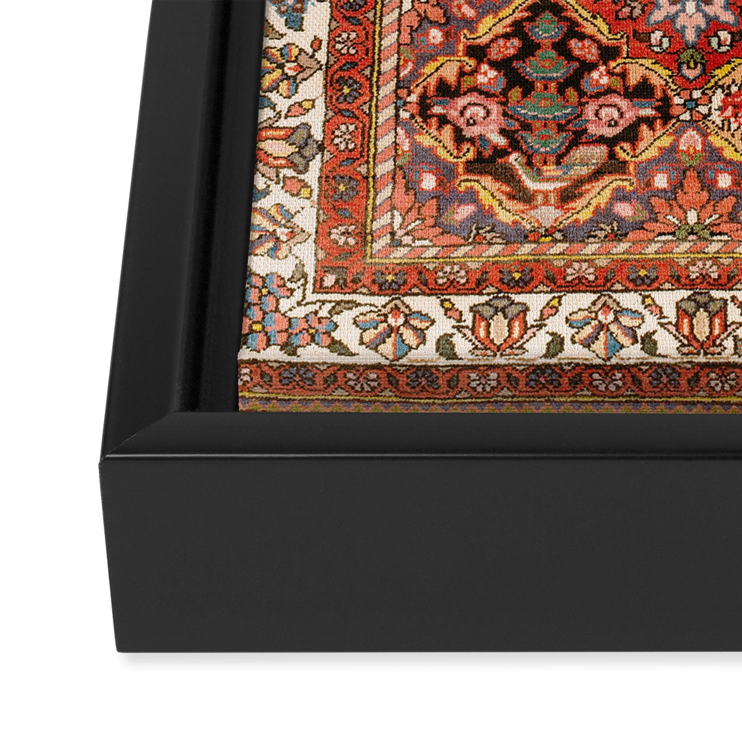 Bakhtiari Shalamzar Antique West Persian Rug Print Framed Canvas Print Gallery Image 3