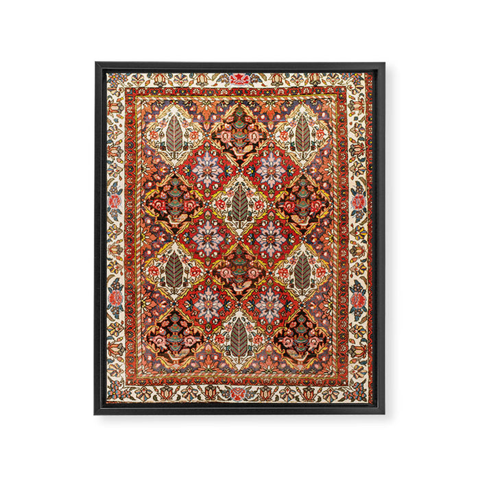 Bakhtiari Shalamzar Antique West Persian Rug Print Framed Canvas Print Gallery Image 1