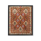 Bakhtiari Shalamzar Antique West Persian Rug Print Framed Canvas Print Gallery Image 3