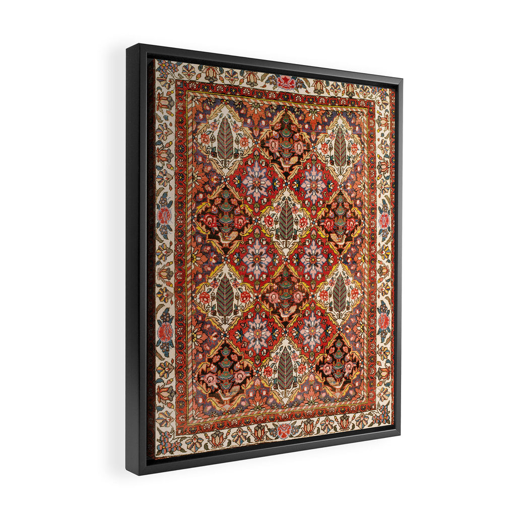 Bakhtiari Shalamzar Antique West Persian Rug Print Framed Canvas Print Gallery Image 2