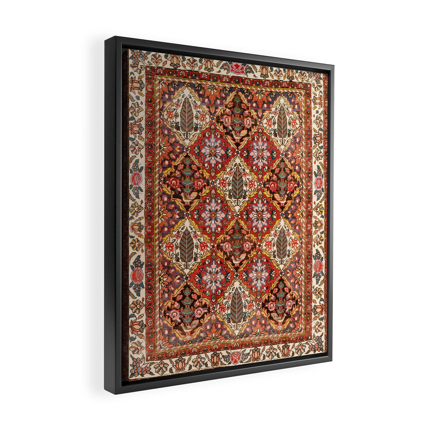 Bakhtiari Shalamzar Antique West Persian Rug Print Framed Canvas Print Gallery Image 2