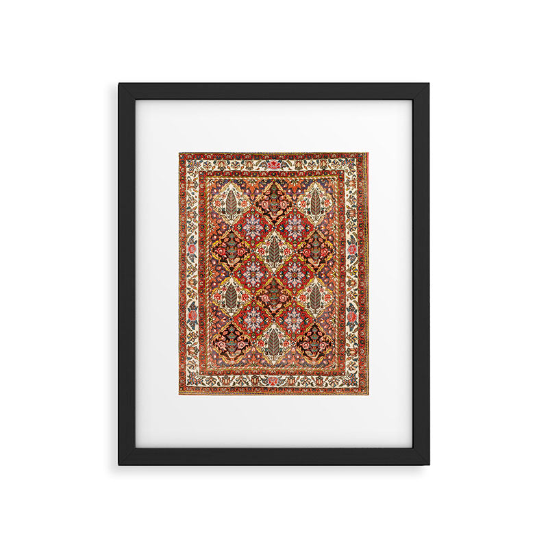 Bakhtiari Shalamzar Antique West Persian Rug Print Framed Art Print Gallery Image 5