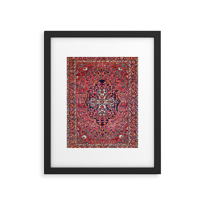 Bakhtiari West Central Persian Antique Rug Print Framed Art Print Gallery Image 4