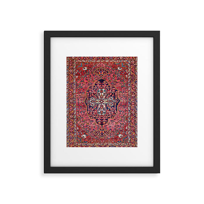 Bakhtiari West Central Persian Antique Rug Print Framed Art Print Gallery Image 1