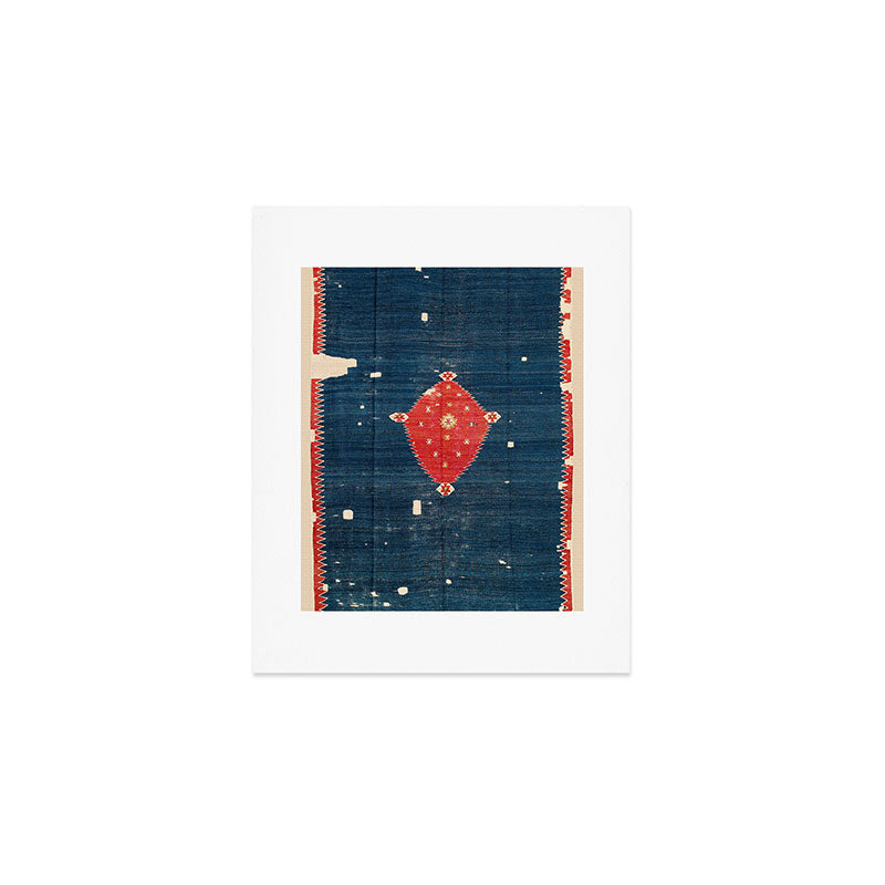 Balikesir  Antique Turkish Kilim Rug Print Art Print Gallery Image 1