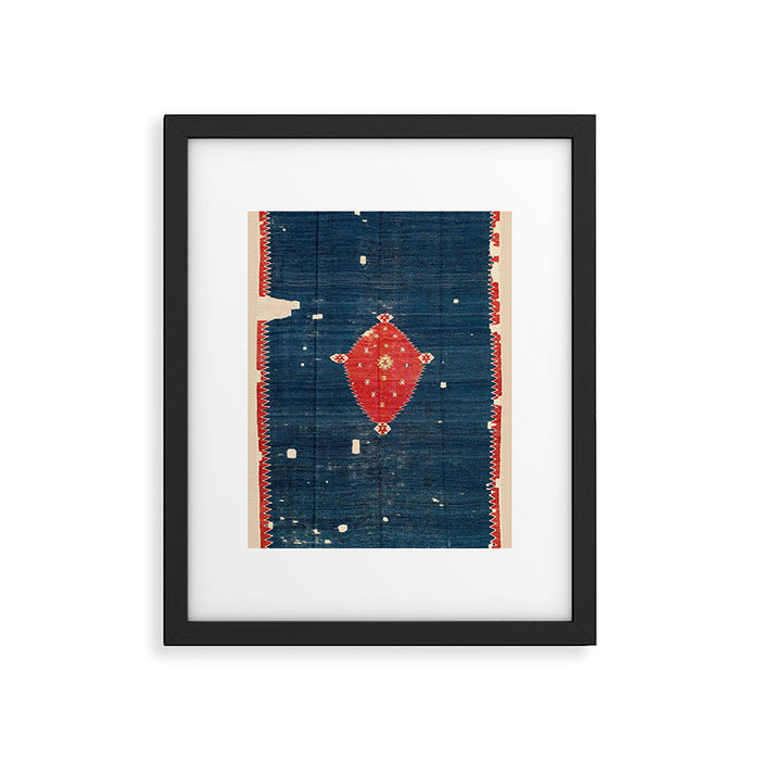 Balikesir  Antique Turkish Kilim Rug Print Framed Art Print Gallery Image 1