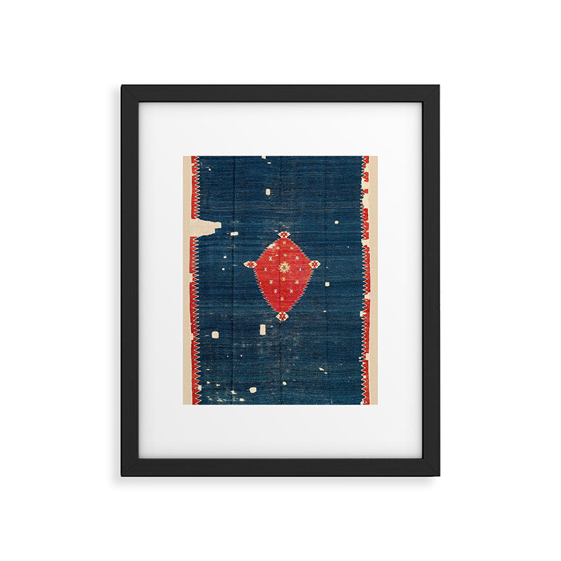 Balikesir  Antique Turkish Kilim Rug Print Framed Art Print Gallery Image 4