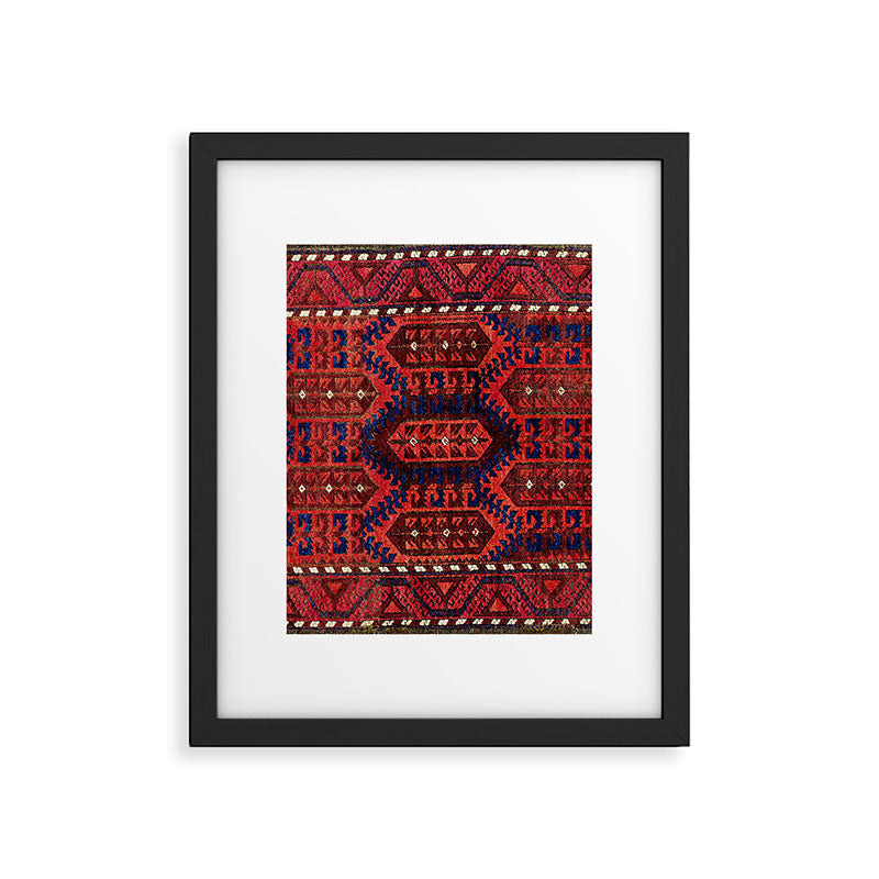 Baluch  Antique  Khorasan Persian Rug Print Framed Art Print Gallery Image 4