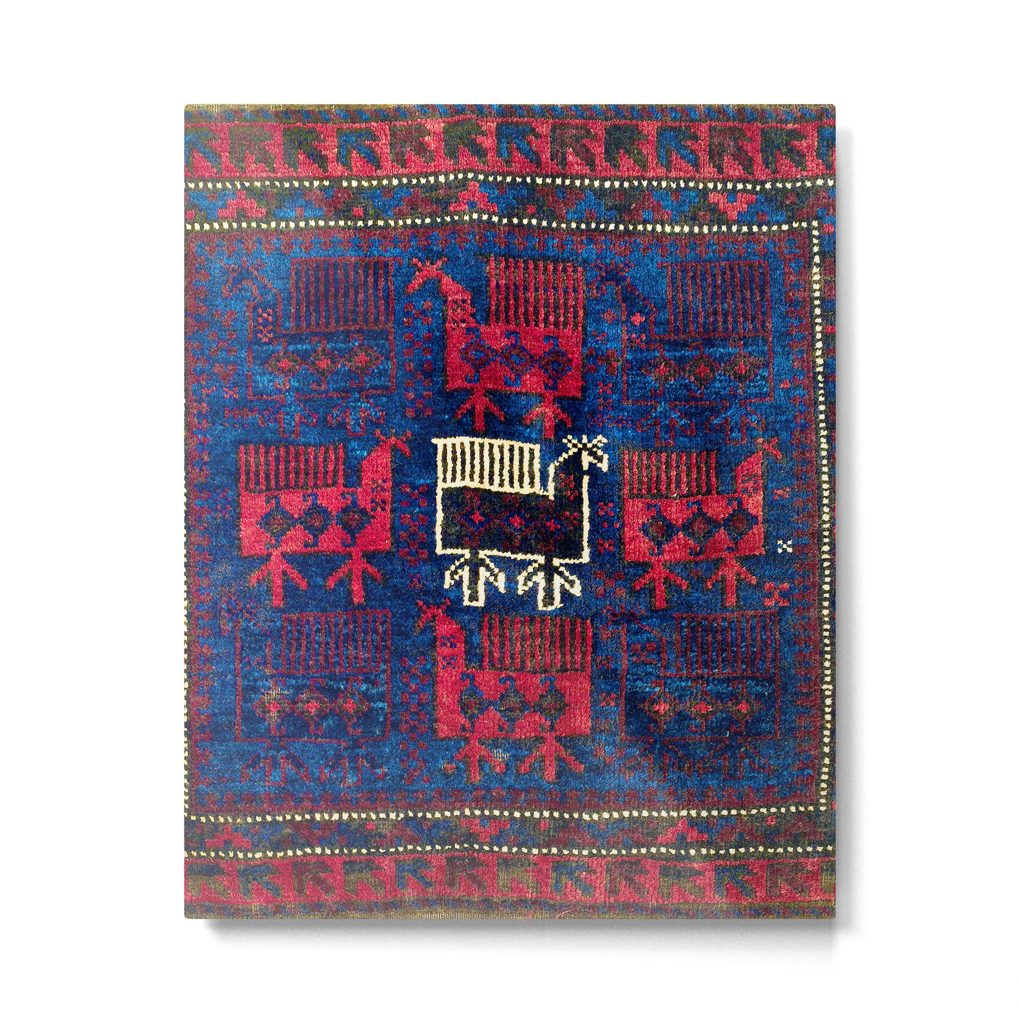 Baluch Khorasan Northeast Persian Bag Face Print With Birds Metal Print Gallery Image 6