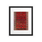 Baluch Khorasan Persian  Antique Rug Print Framed Art Print Gallery Image 4