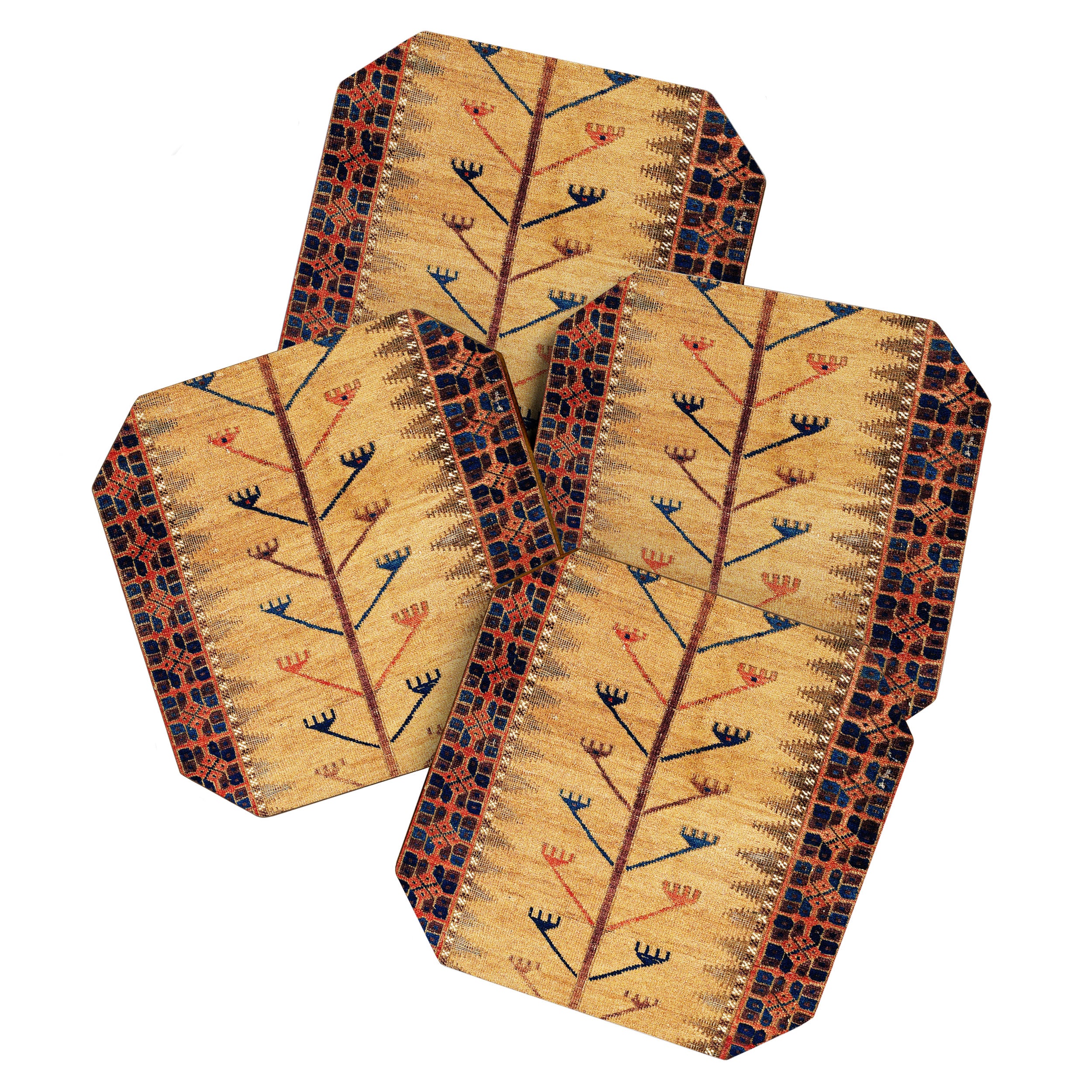 Baluch Sofreh  Khorasan  Antique Tribal Persian Fabric Print Coaster Gallery Image 1