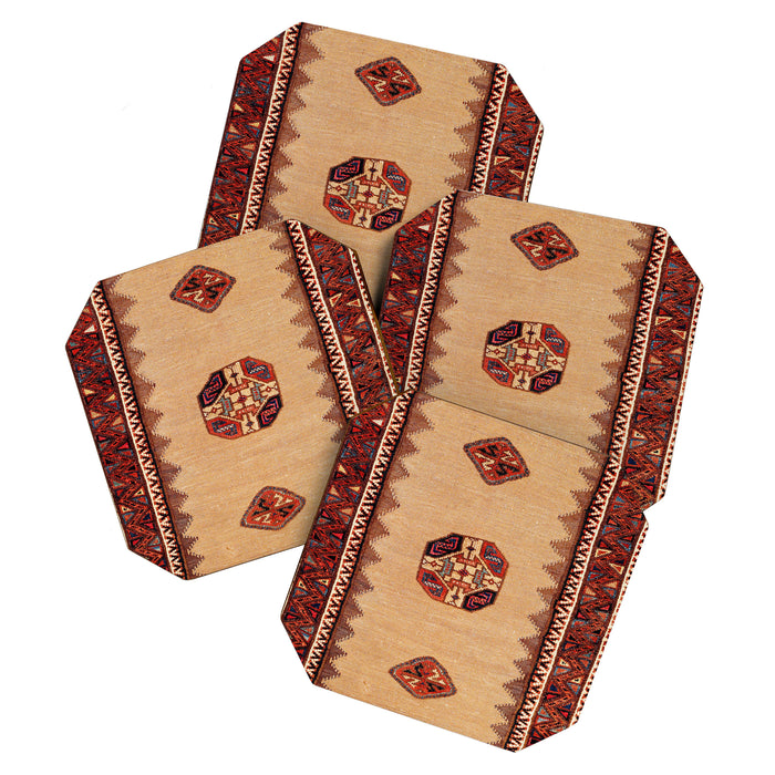 Baluch Sofreh Khorasan Northeast Persian Rug Print Coaster Gallery Image 1
