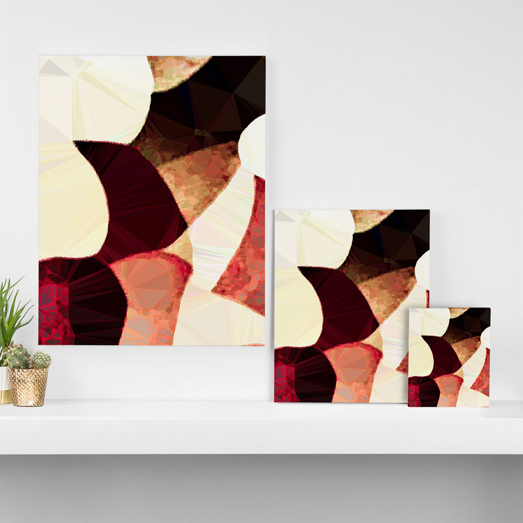 Baroque Burgundy Copper Ivory Maximum Abstract Art Canvas Print Gallery Image 3