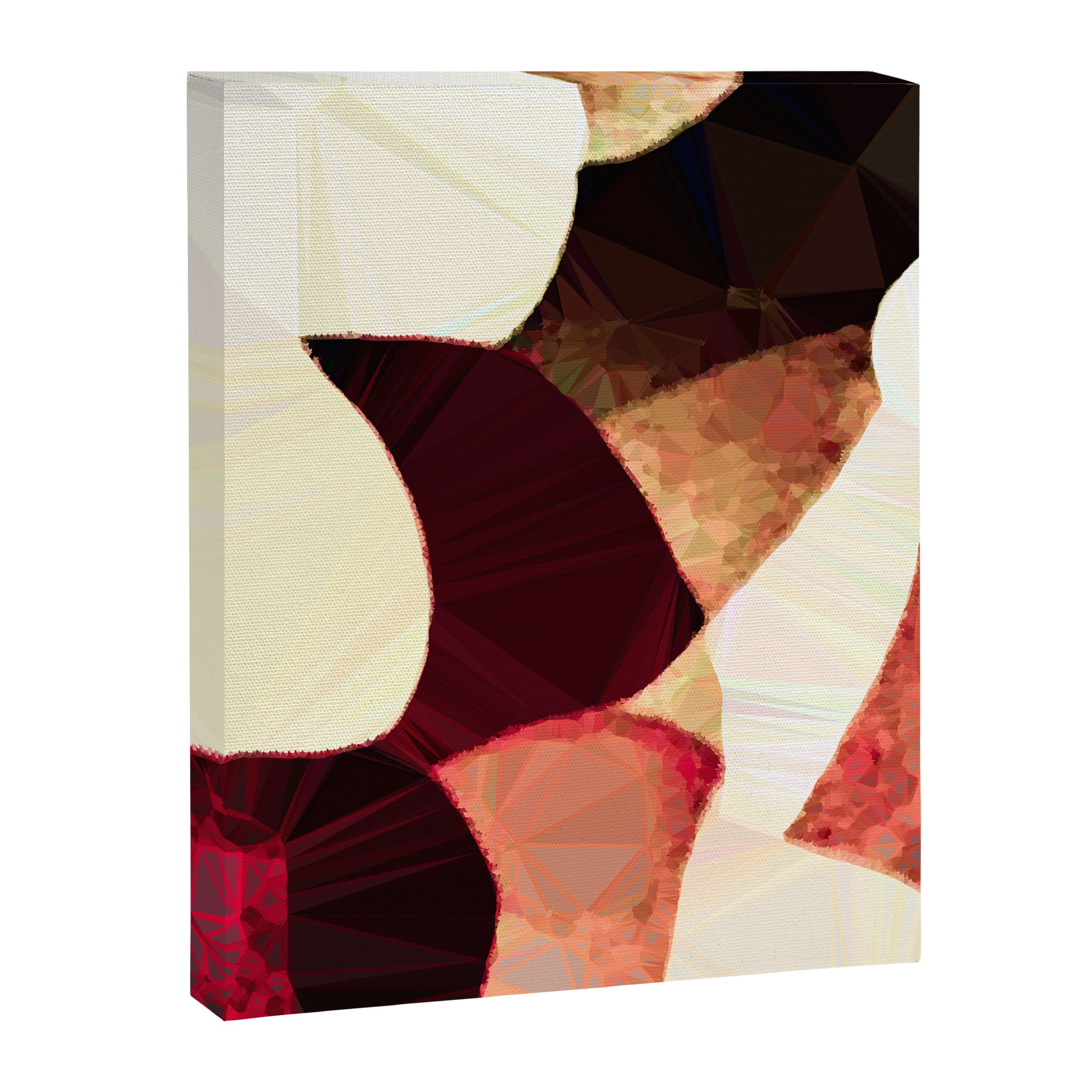 Baroque Burgundy Copper Ivory Maximum Abstract Art Canvas Print Gallery Image 3