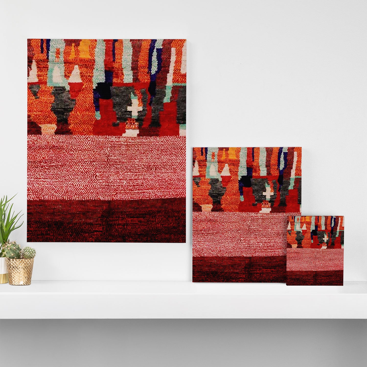 Beautiful Antique Moroccan Rug Print Canvas Print Gallery Image 3