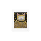 Beautiful Klimt Cat with Pink Nose and Ears Art Print Gallery Image 1