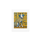 Beautiful Klimt Dog with Blue Ears Art Print Gallery Image 1