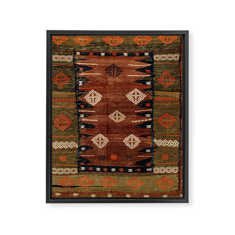 Belouch  Antique Khorassan Northeast Persian Rug Framed Canvas Print Gallery Image 3