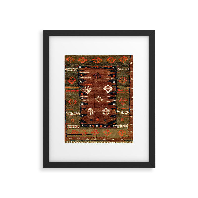 Belouch  Antique Khorassan Northeast Persian Rug Framed Art Print Gallery Image 6