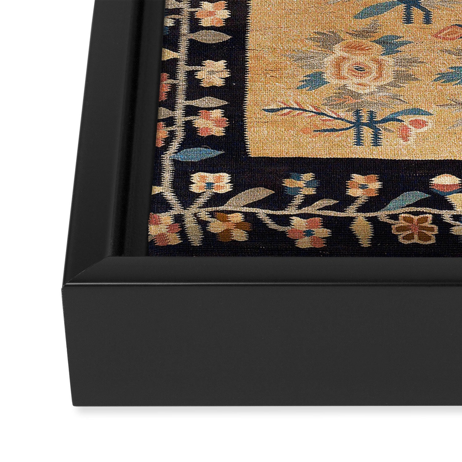 Bessarabian Floral European Kilim Print Framed Canvas Print Gallery Image 3
