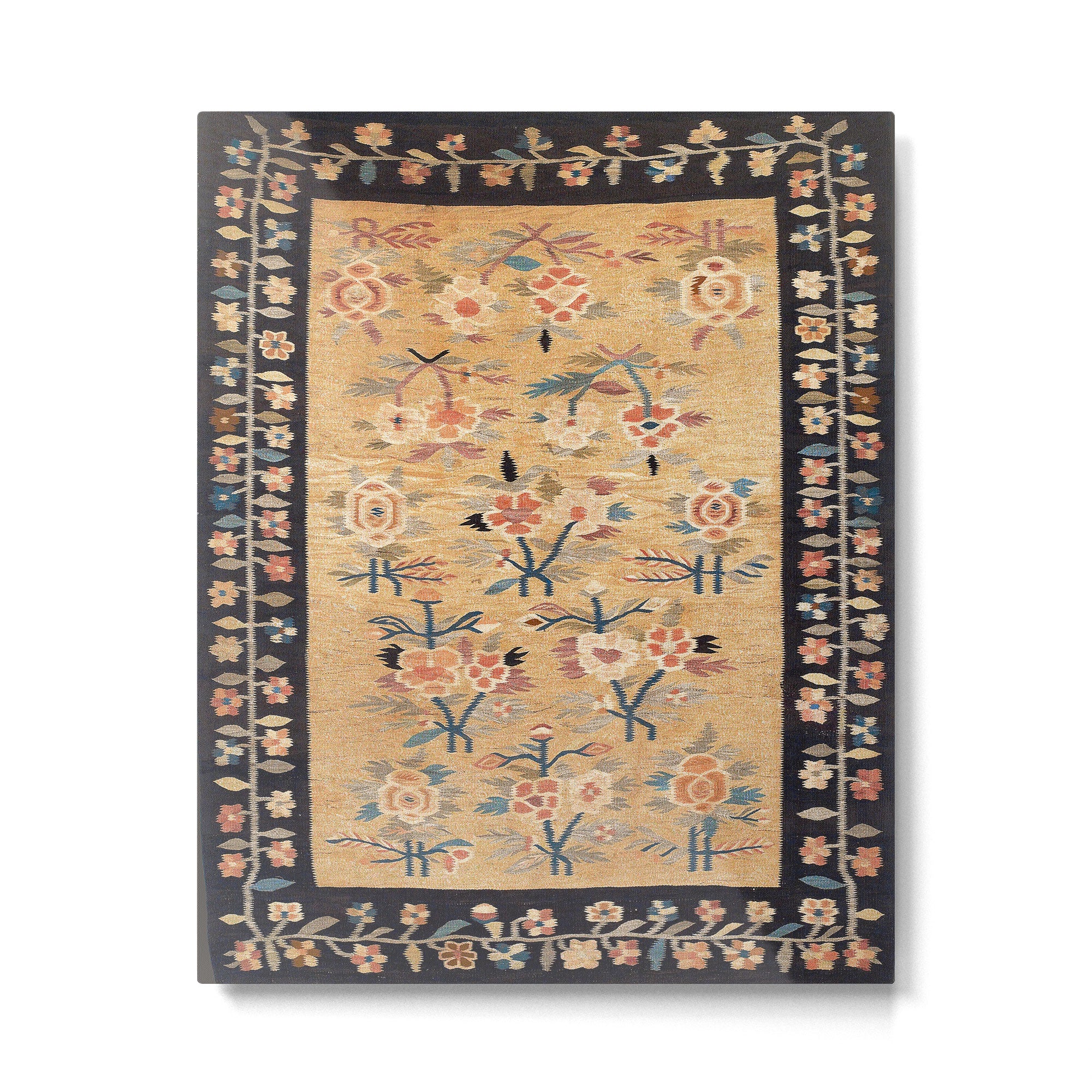 Bessarabian Floral European Kilim Print Metal Print Gallery Image 4