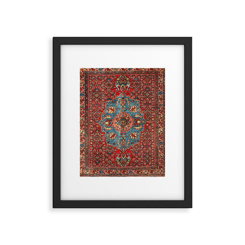 Bidjar Antique Kurdish Northwest Persian Rug Print Framed Art Print Gallery Image 4