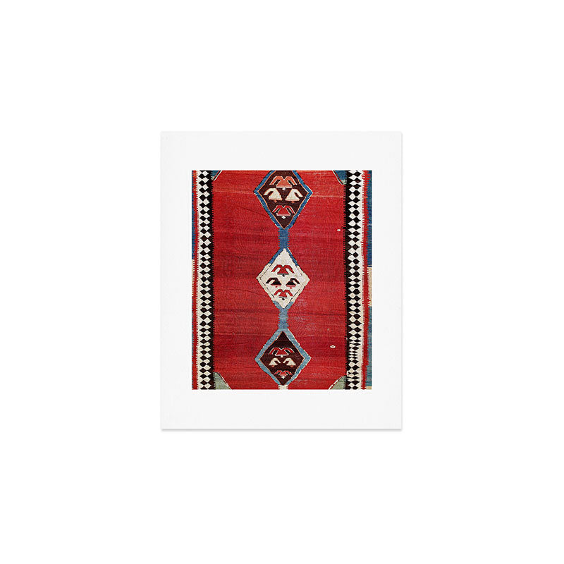 Bijar Antique Kurdish Persian Kilim Print Art Print Gallery Image 1