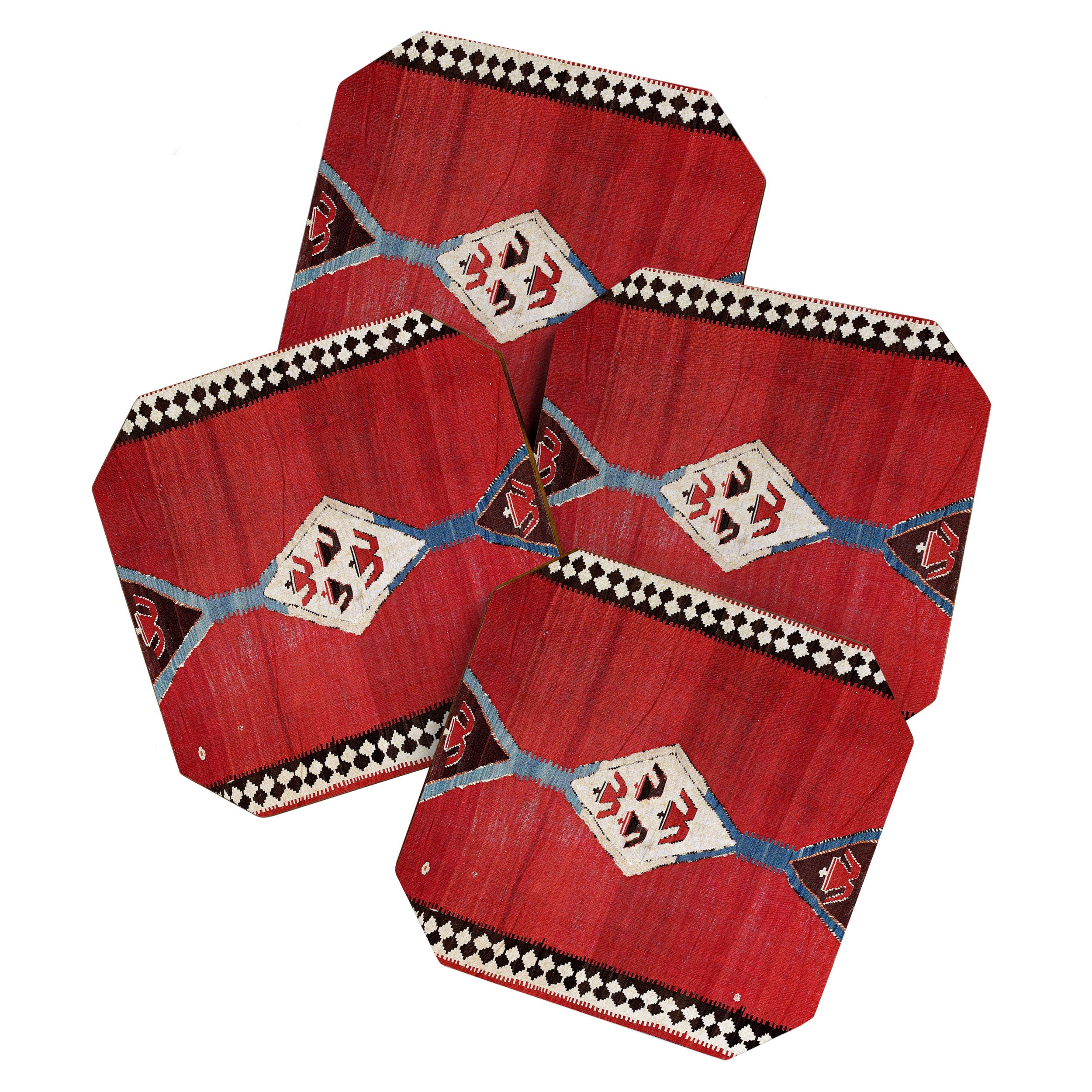 Bijar Antique Kurdish Persian Kilim Print Coaster Gallery Image 1