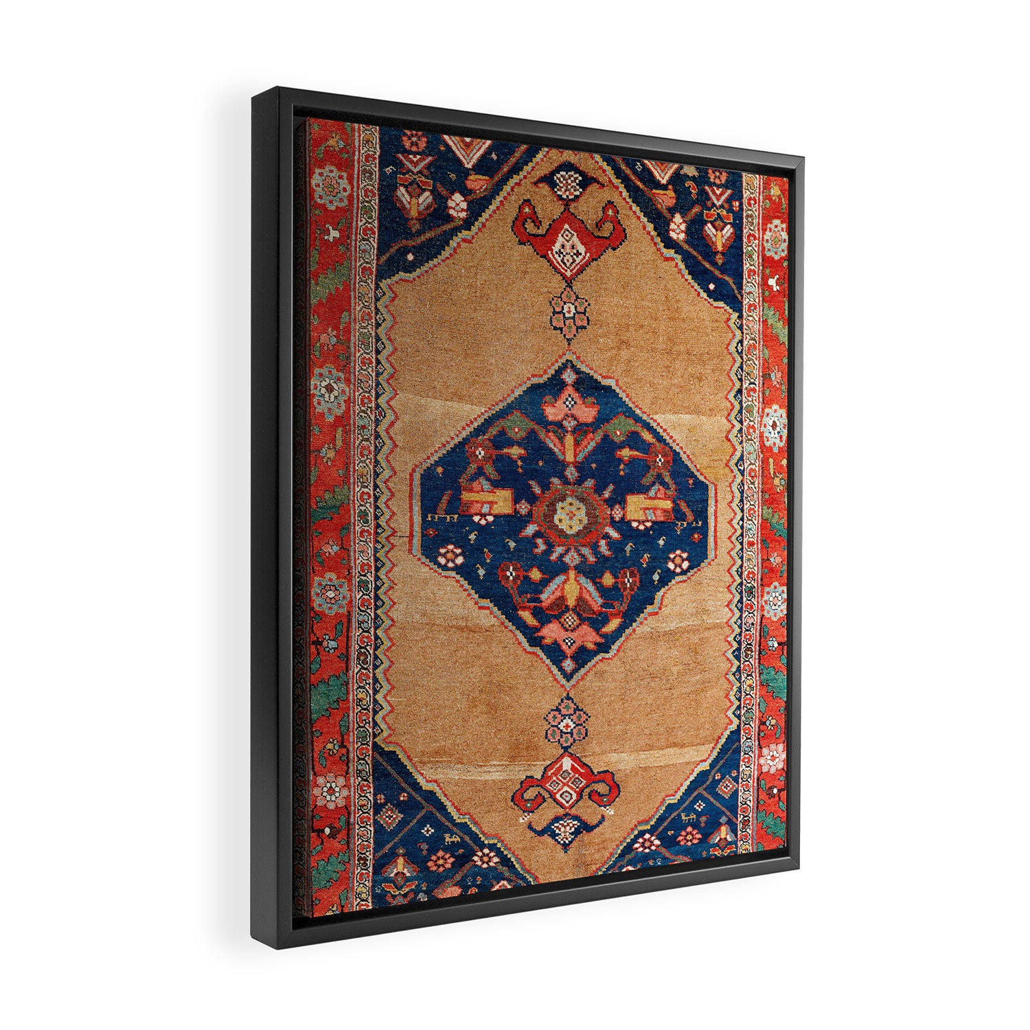 Bijar Kurdish Northwest Persian Rug Print Framed Canvas Print Gallery Image 2