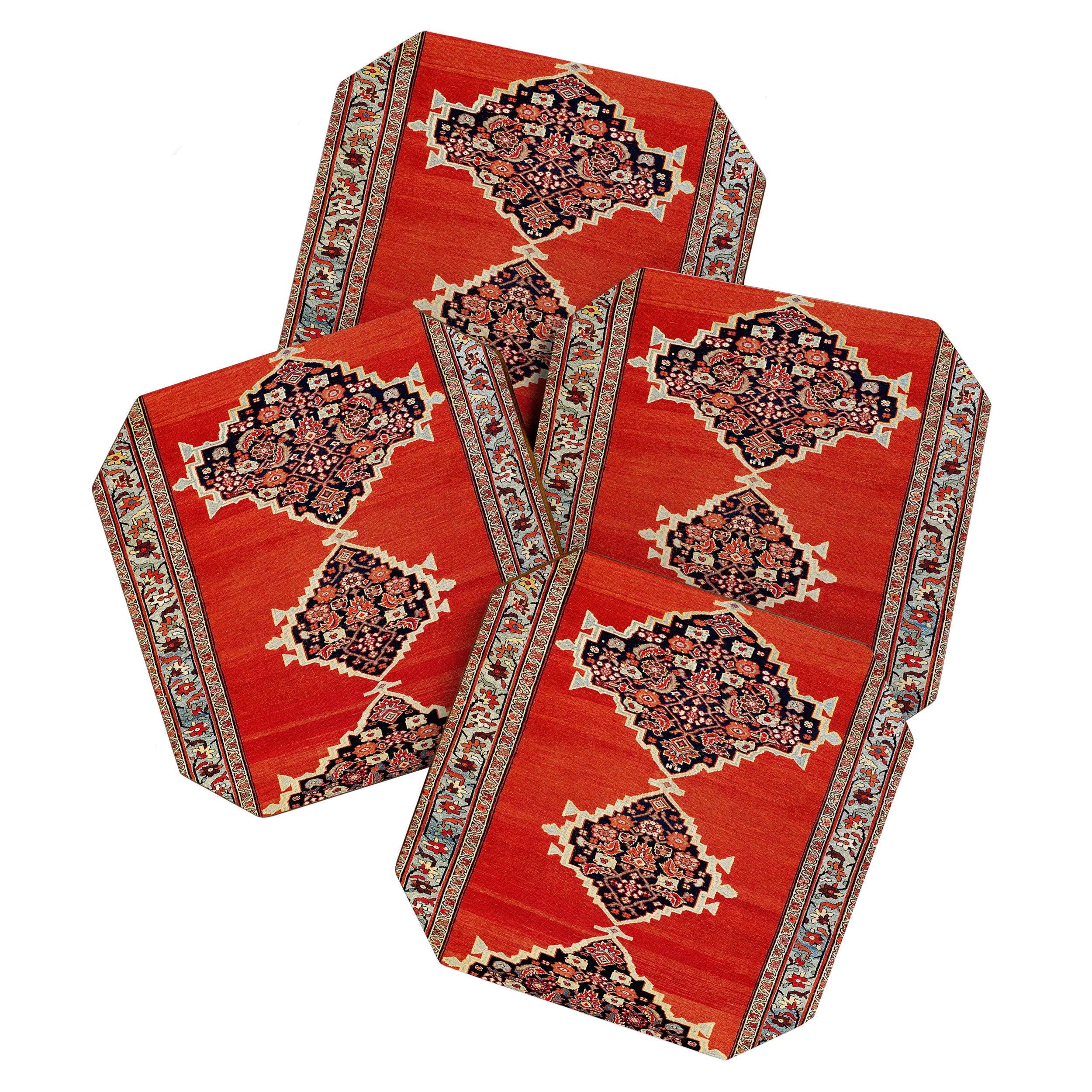 Bijar Kurdistan Northwest Persian Carpet Print Coaster Gallery Image 1
