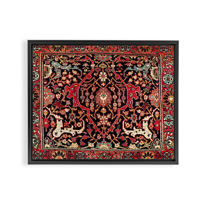 Bijar Poshti Kurdish Northwest Persian Rug Print Framed Canvas Print Gallery Image 1
