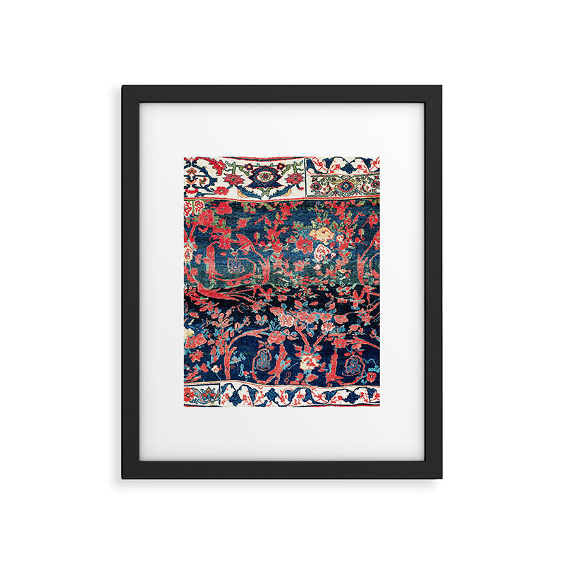 Bijar Vagireh Kurdish Persian Rug Sampler Framed Art Print Gallery Image 6