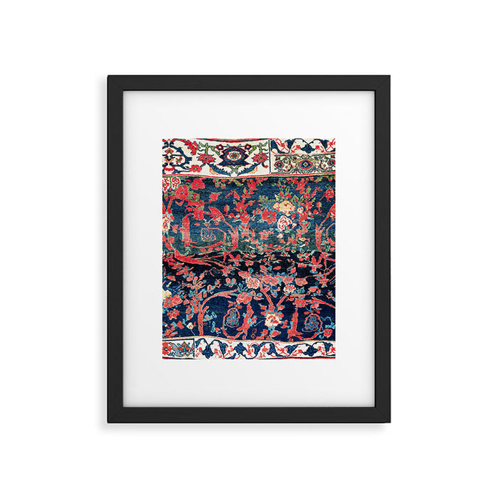 Bijar Vagireh Kurdish Persian Rug Sampler Framed Art Print Gallery Image 1
